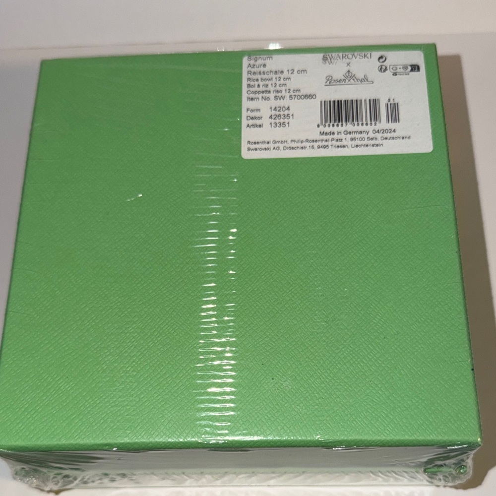 SWAROVSKI x ROSENTHAL SIGNUM AZURE RICE BOWL 12 cm NEW IN SEALED GIFT BOX! - Picture 4 of 5